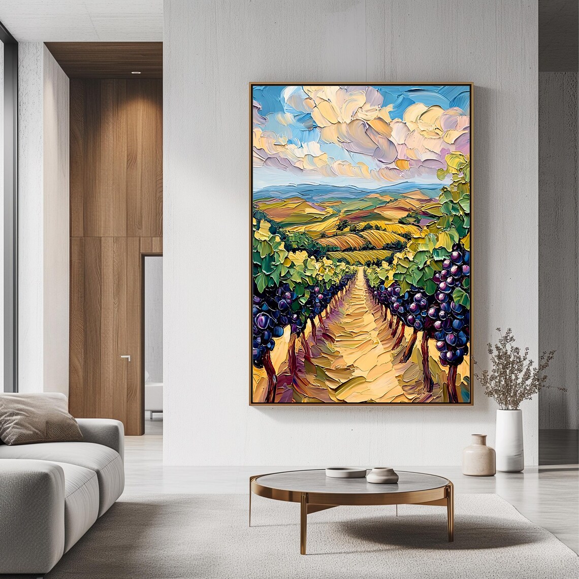 Tuscany Vineyard Landscape Art Print, Wine Country - Image 3