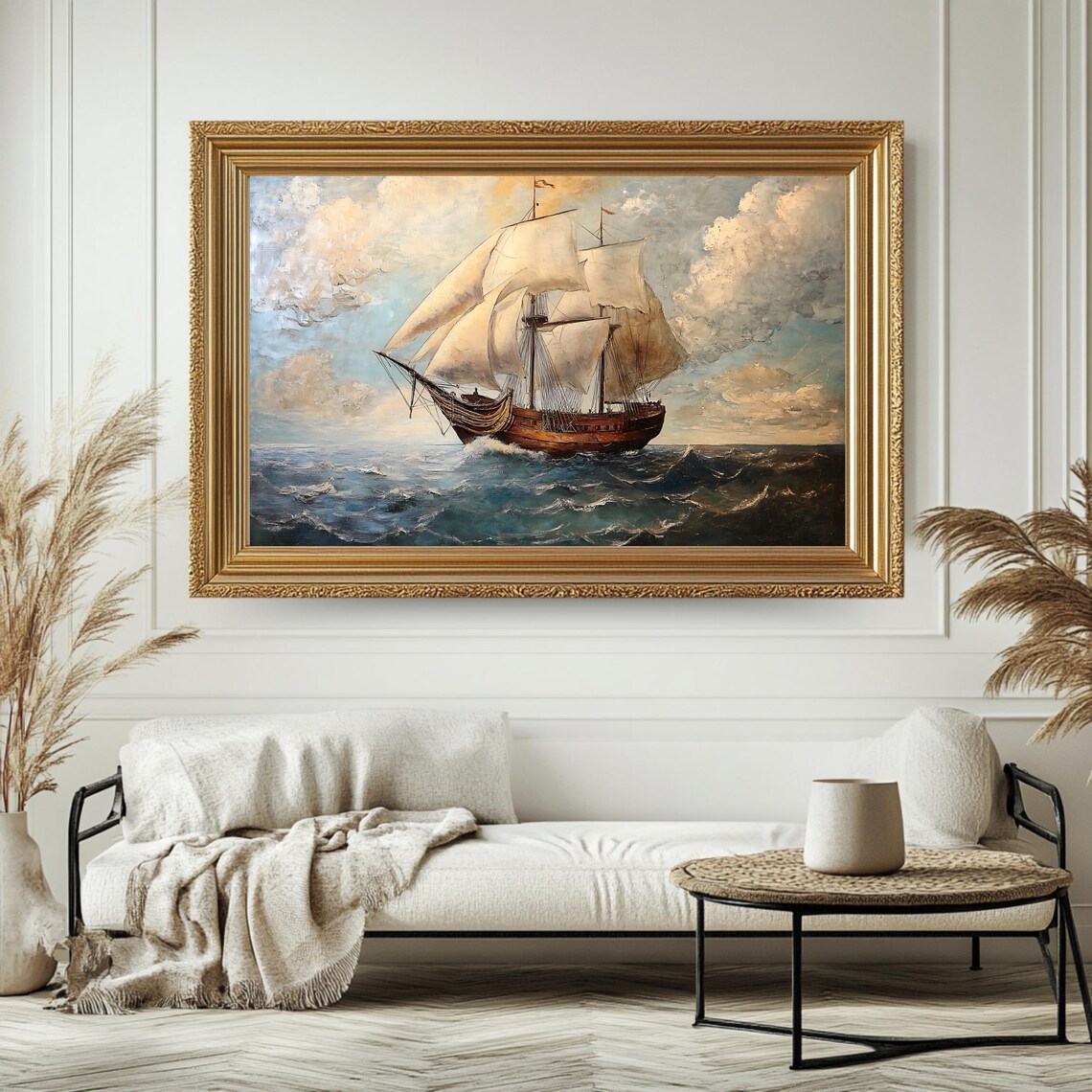 Vintage Sailing Ship Nautical Seascape Poster - Image 4