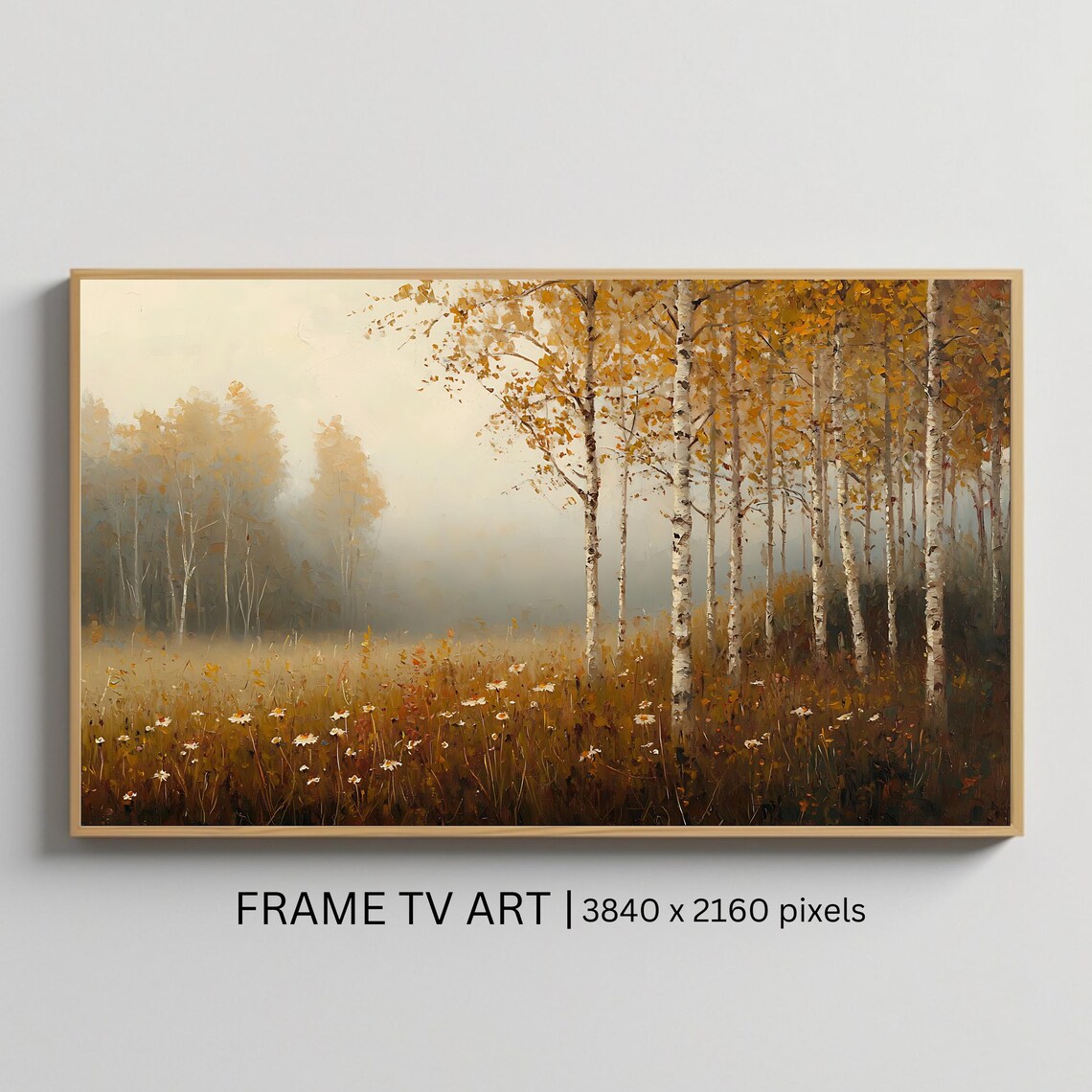 Autumn Birch Trees, Seasonal Wall Art Print
