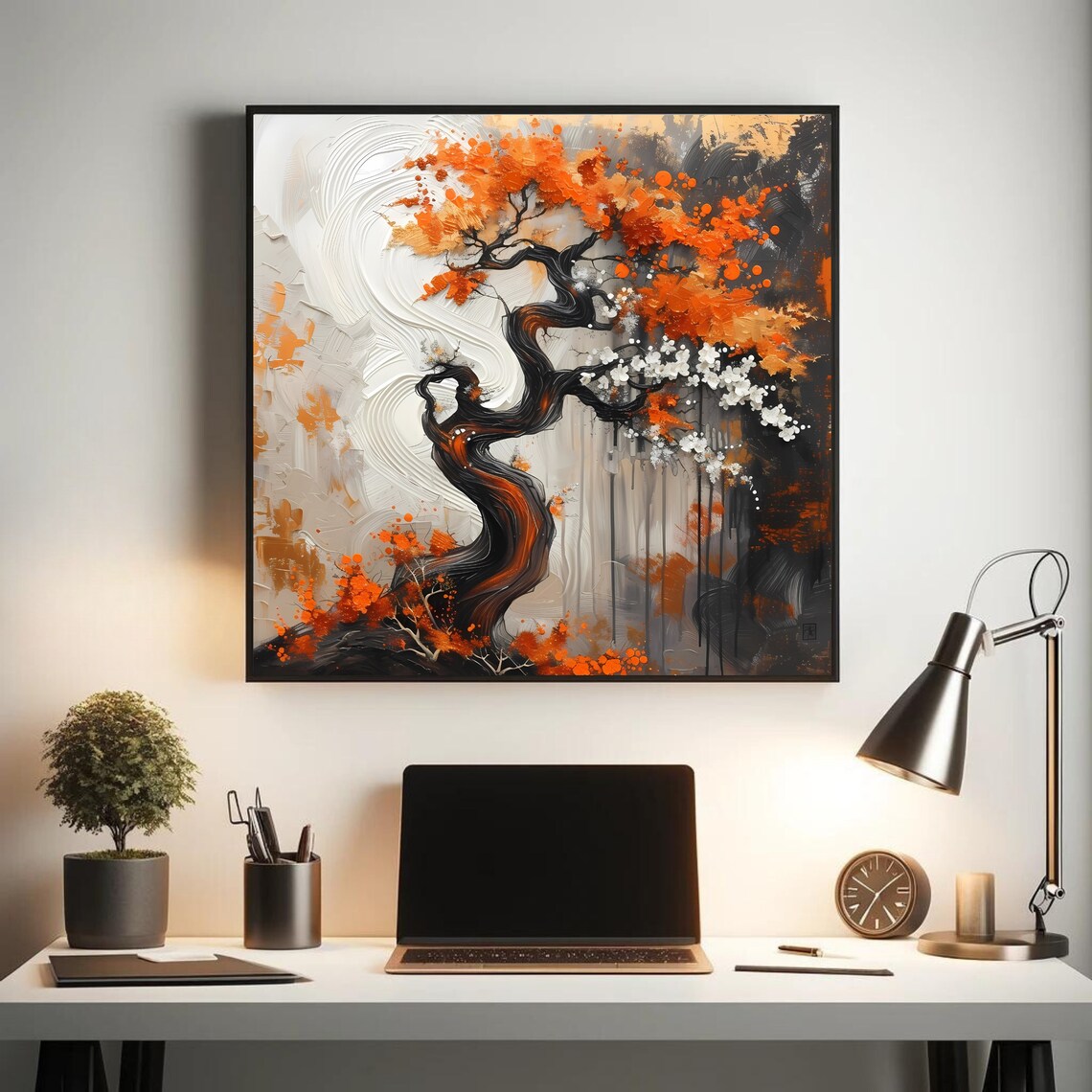 Bonsai Tree Wall Art Print Abstract Nature Poster Square Print Wall Art - Image 3