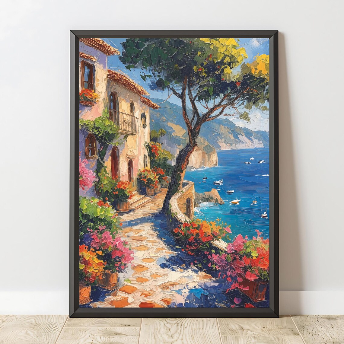 Mediterranean Coastal Poster, Seaside Art Print - Image 2