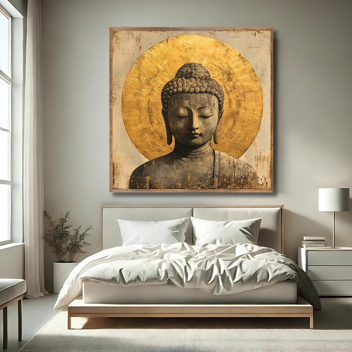Vintage Buddha Meditation Art Print, Spiritual Decor - Image 2