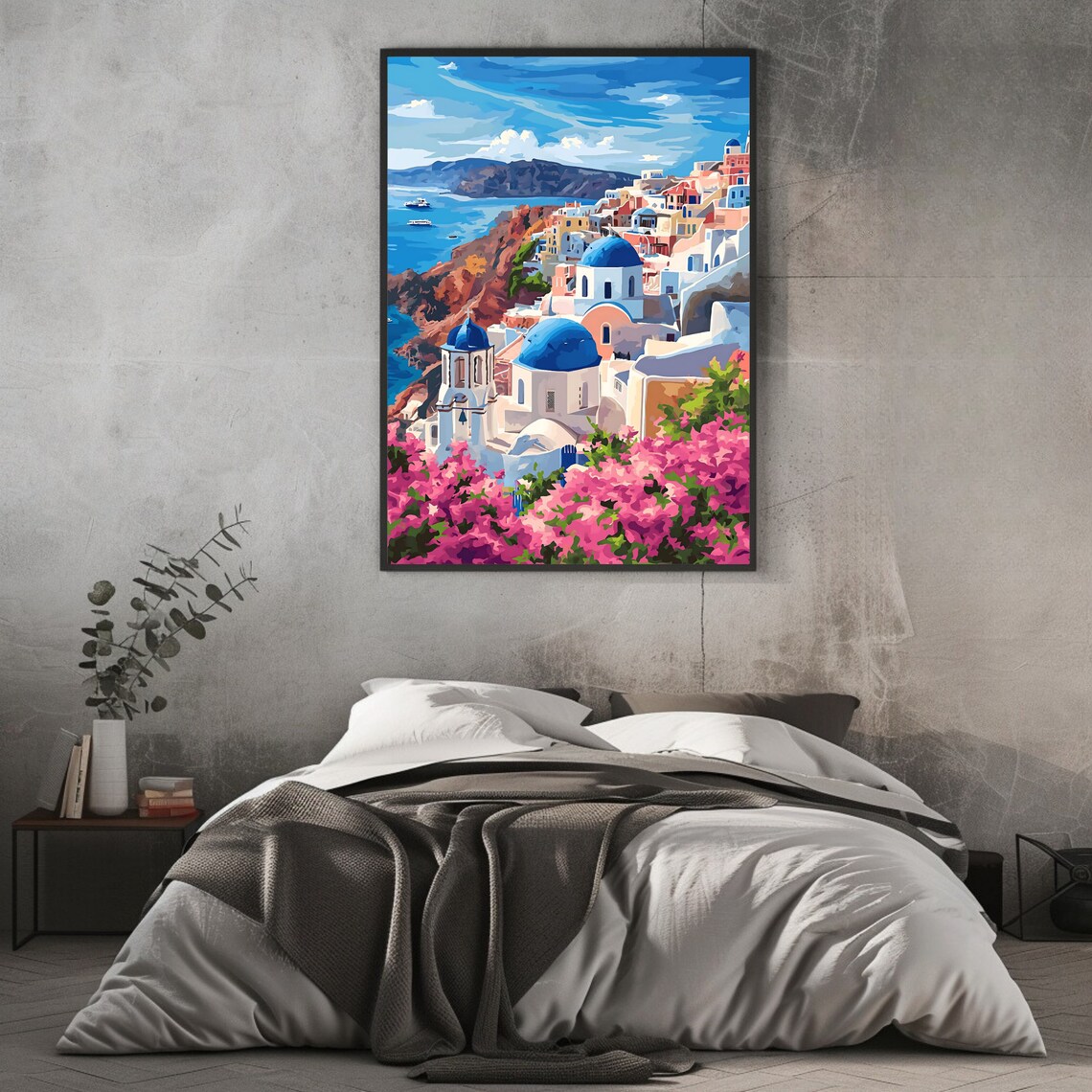 Santorini Coastal Art Print, Mediterranean Scenic Greece - Image 2