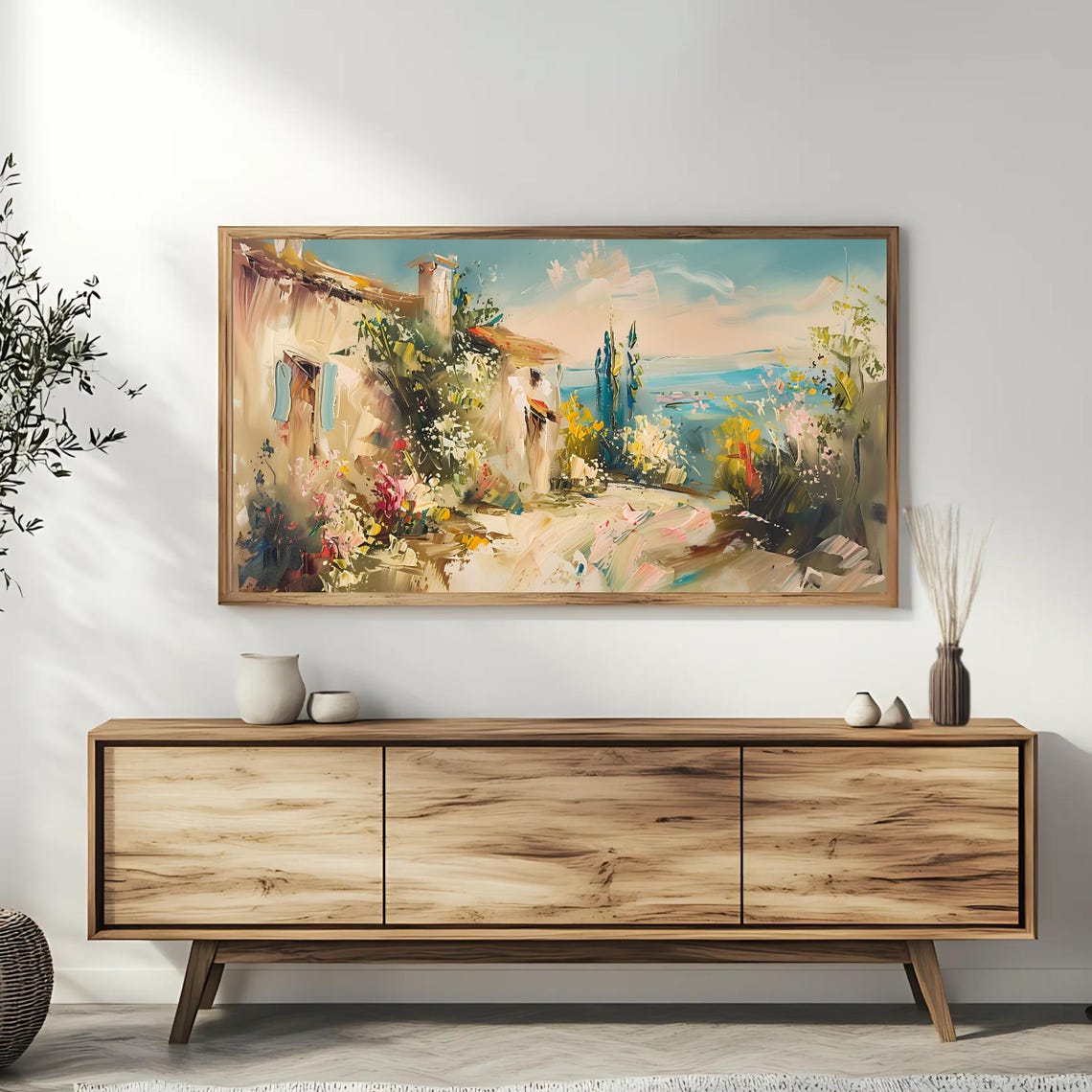 Mediterranean Villa Terrace Overlooking the Sea Summer Garden Poster - Image 3