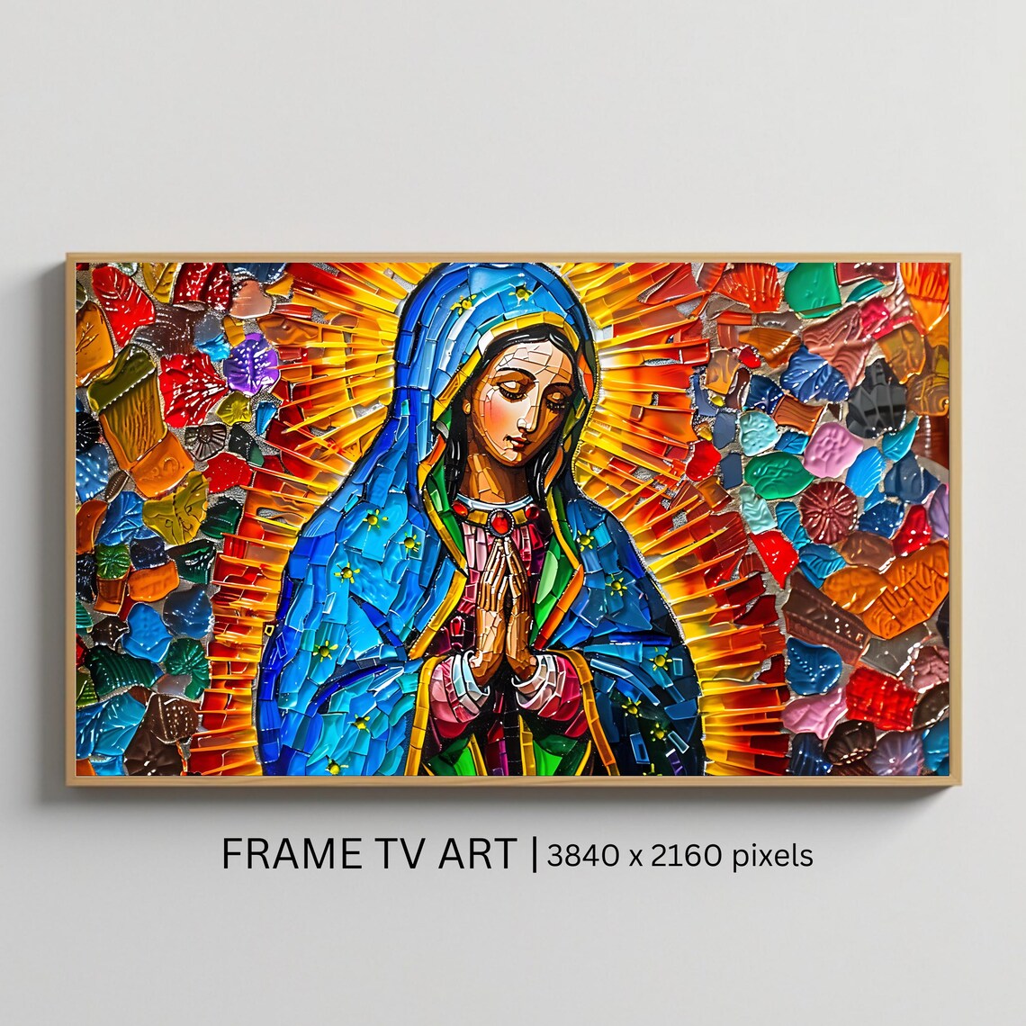 Our Lady Of Guadalupe Mosaic Stained Glass Religious Art Poster