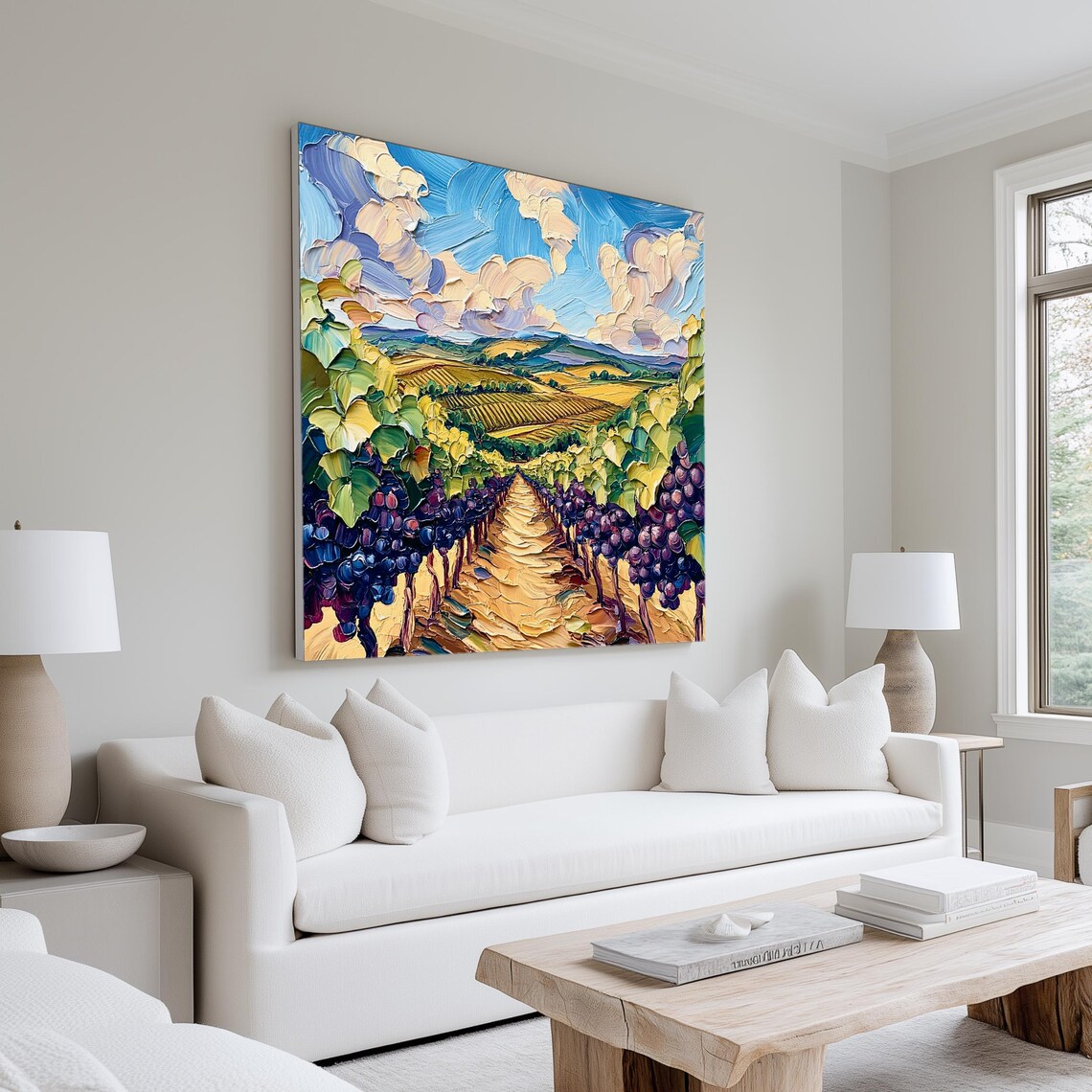 Vineyard Landscape, Scenic Nature Artwork - Image 3