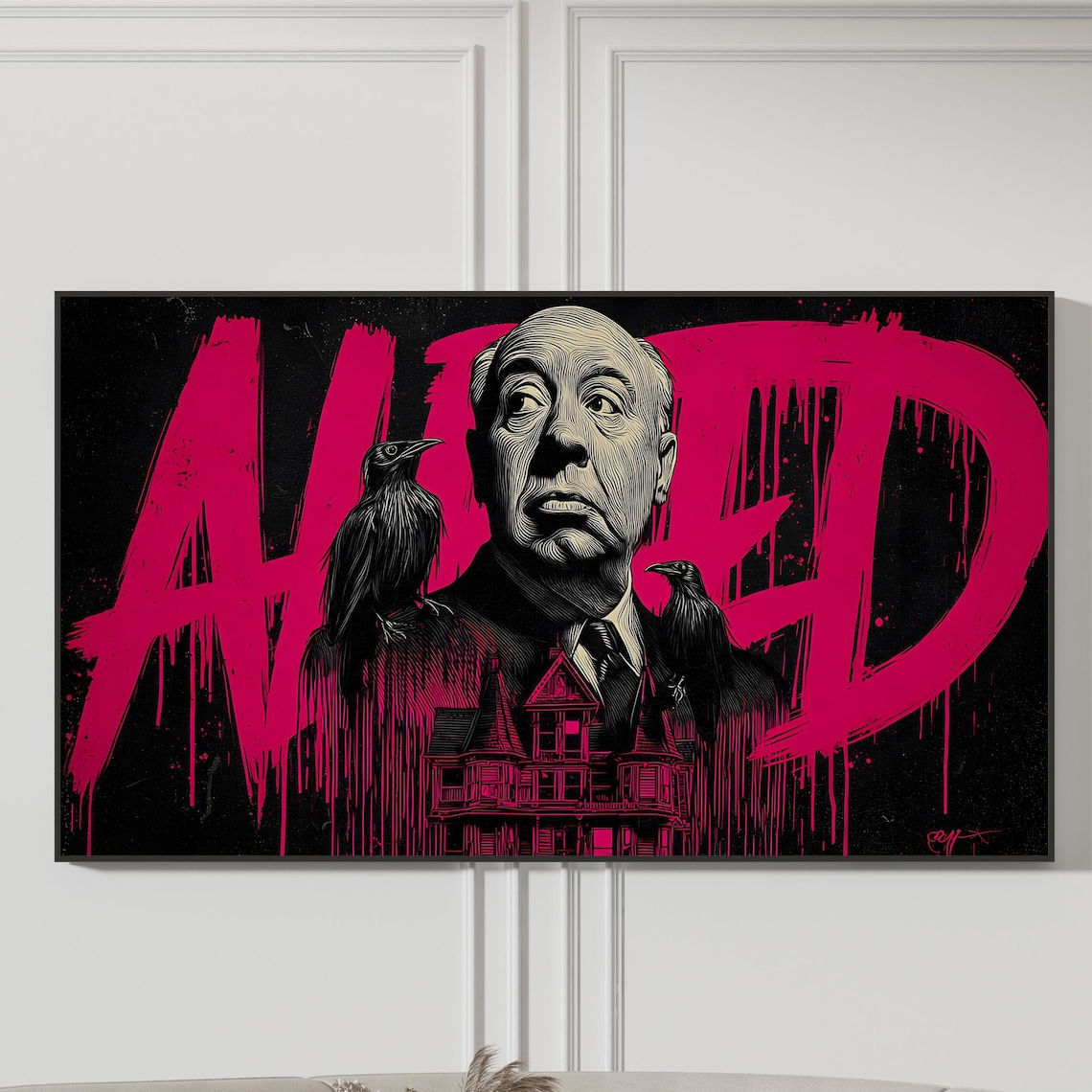 Alfred Hitchcock Pop Art, Grunge Film Decor