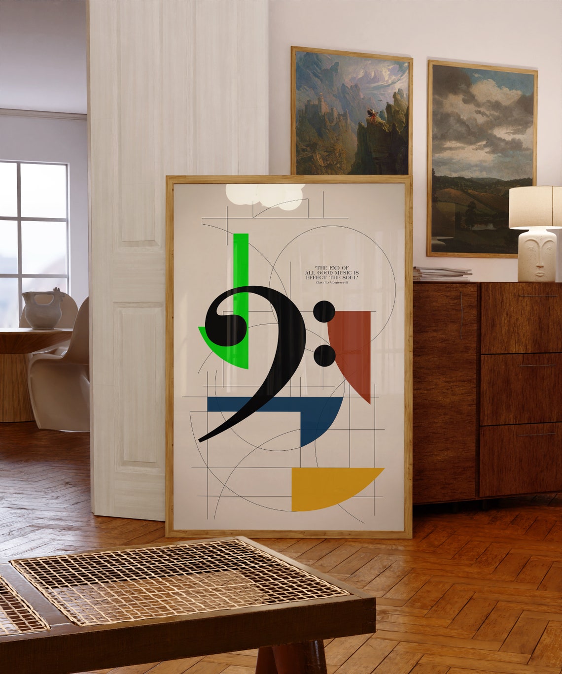 Treble Bass Alto Clef Set Of 3 Bauhaus Music Quote Wall Poster - Image 2