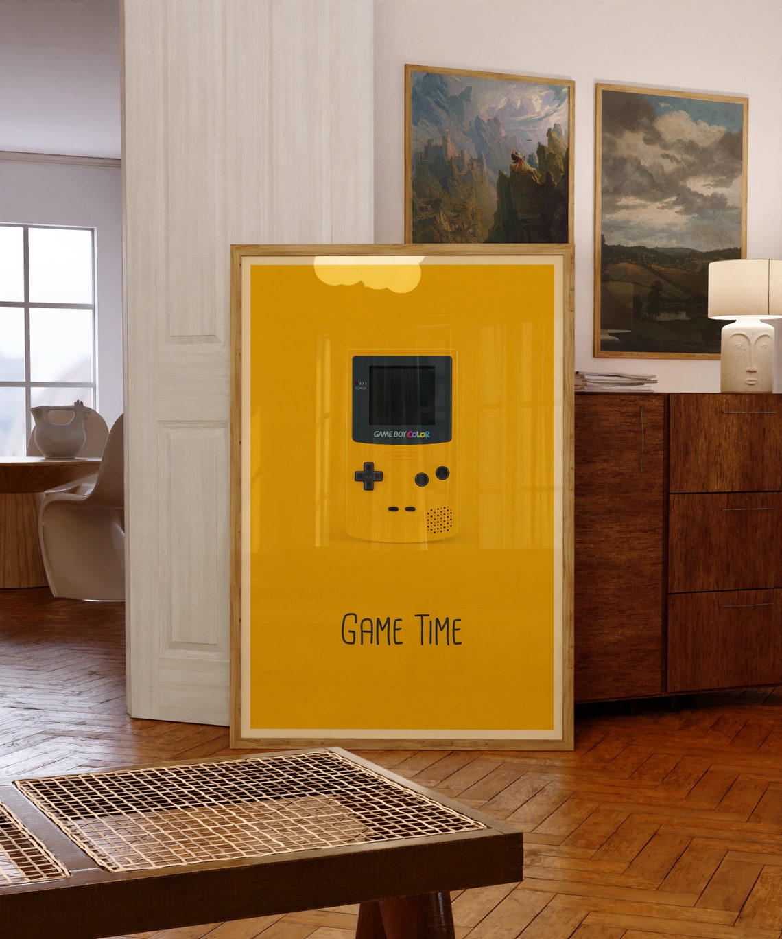 Game Time Yellow Game Boy Color Retro Handheld Console Poster - Image 4