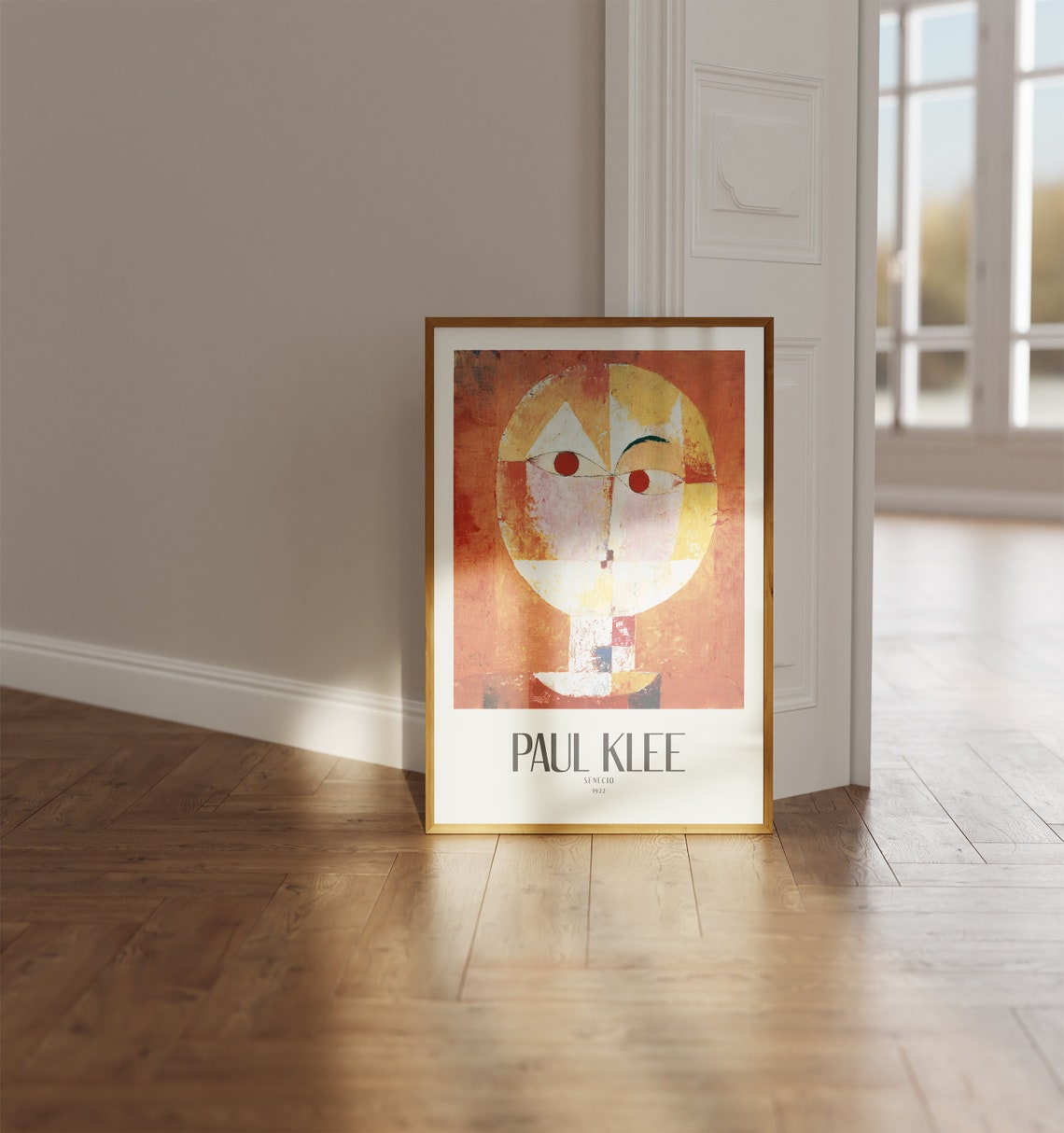 Paul Klee Senecio 1922 Abstract Portrait Orange Gold Art Poster - Image 4