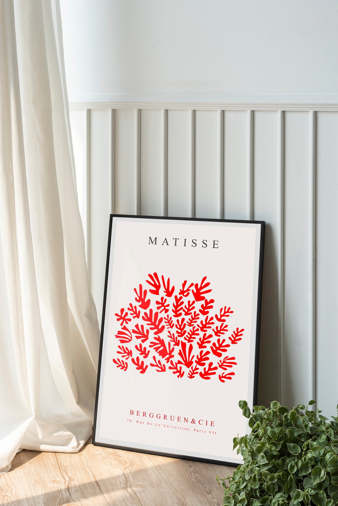 Henri Matisse Red Cutout Foliage Berggruen Paris Exhibition Art Poster - Image 2