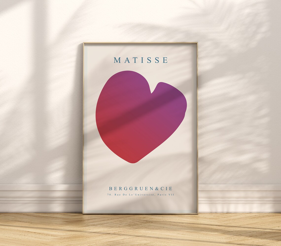 Henri Matisse The Heart Pink Magenta Love Shape Berggruen Poster - Image 4