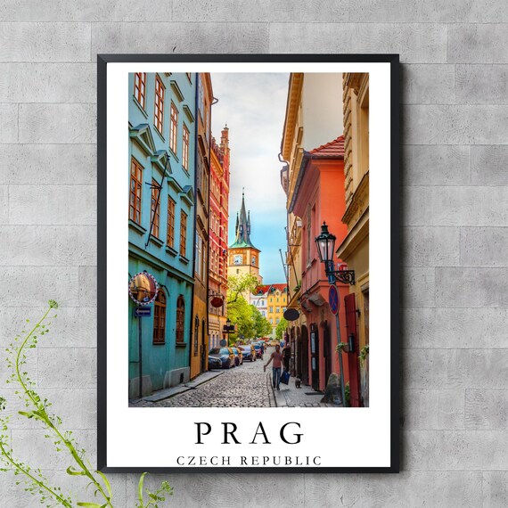 Prague Street View Poster Czech Republic Cityscape Wall Art