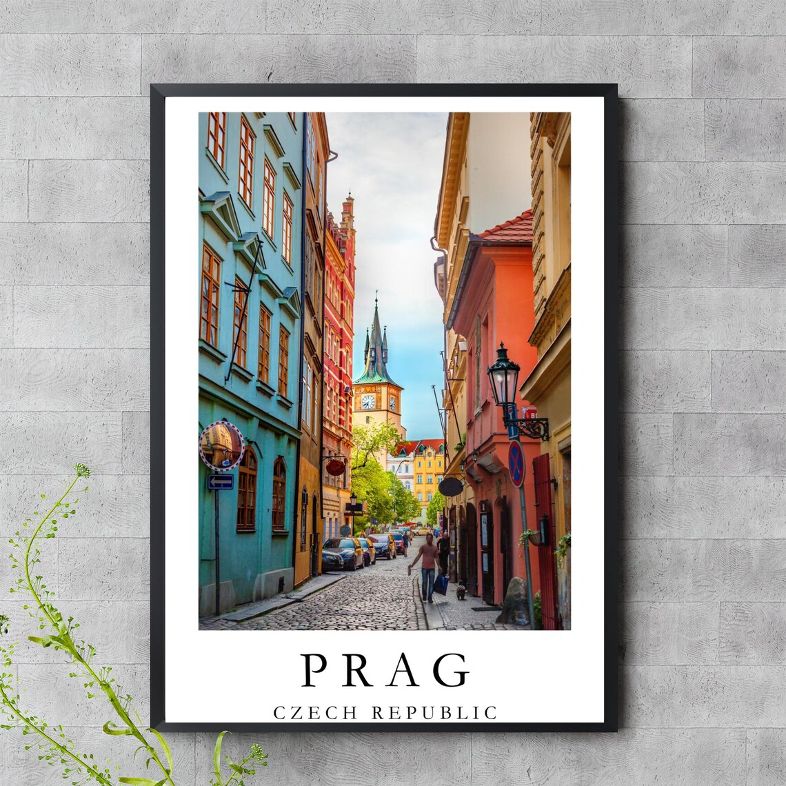 Prague Street View Poster Czech Republic Cityscape Wall Art