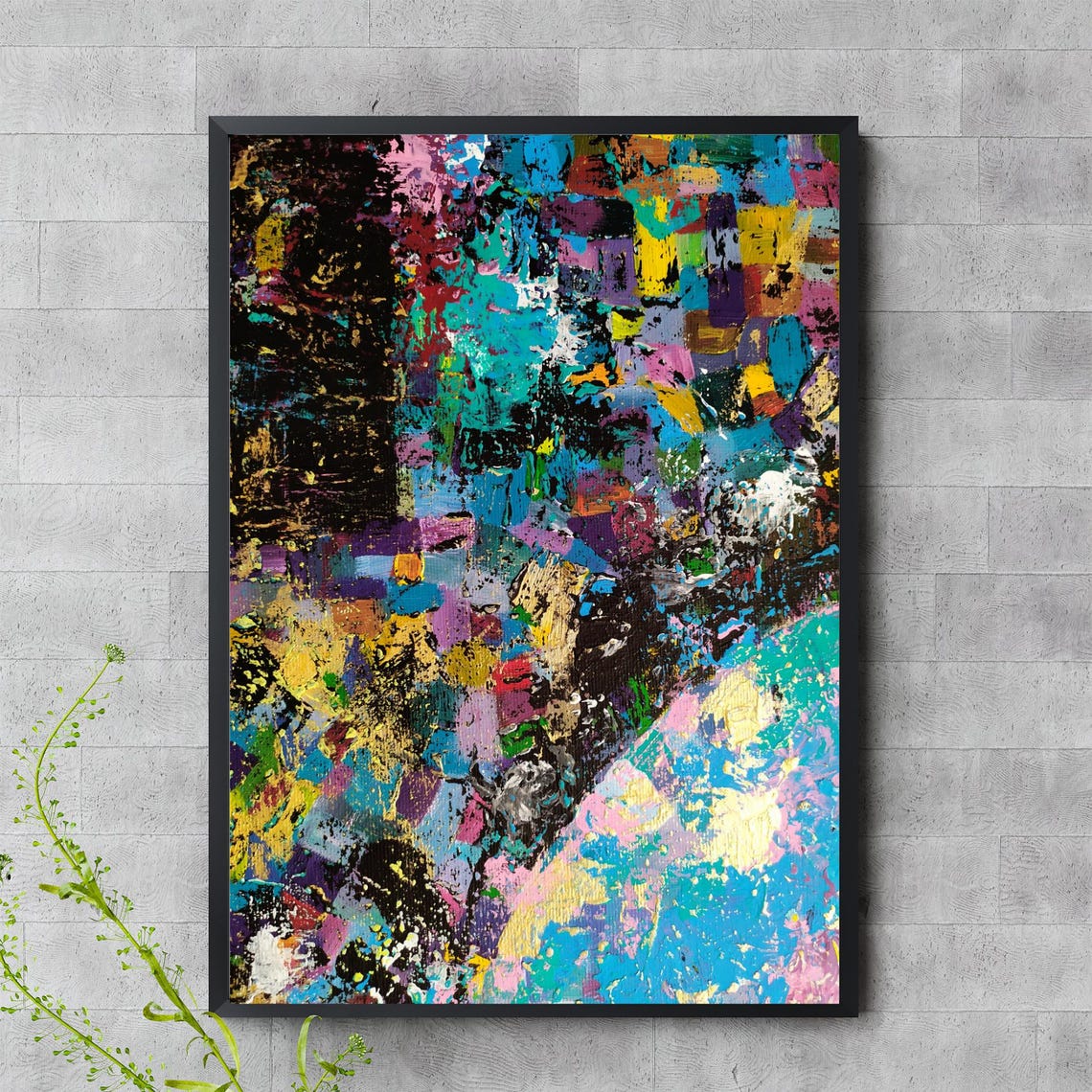 Color Splash Abstract Wall Art Modern Textured Print Bold Colorful Jpeg