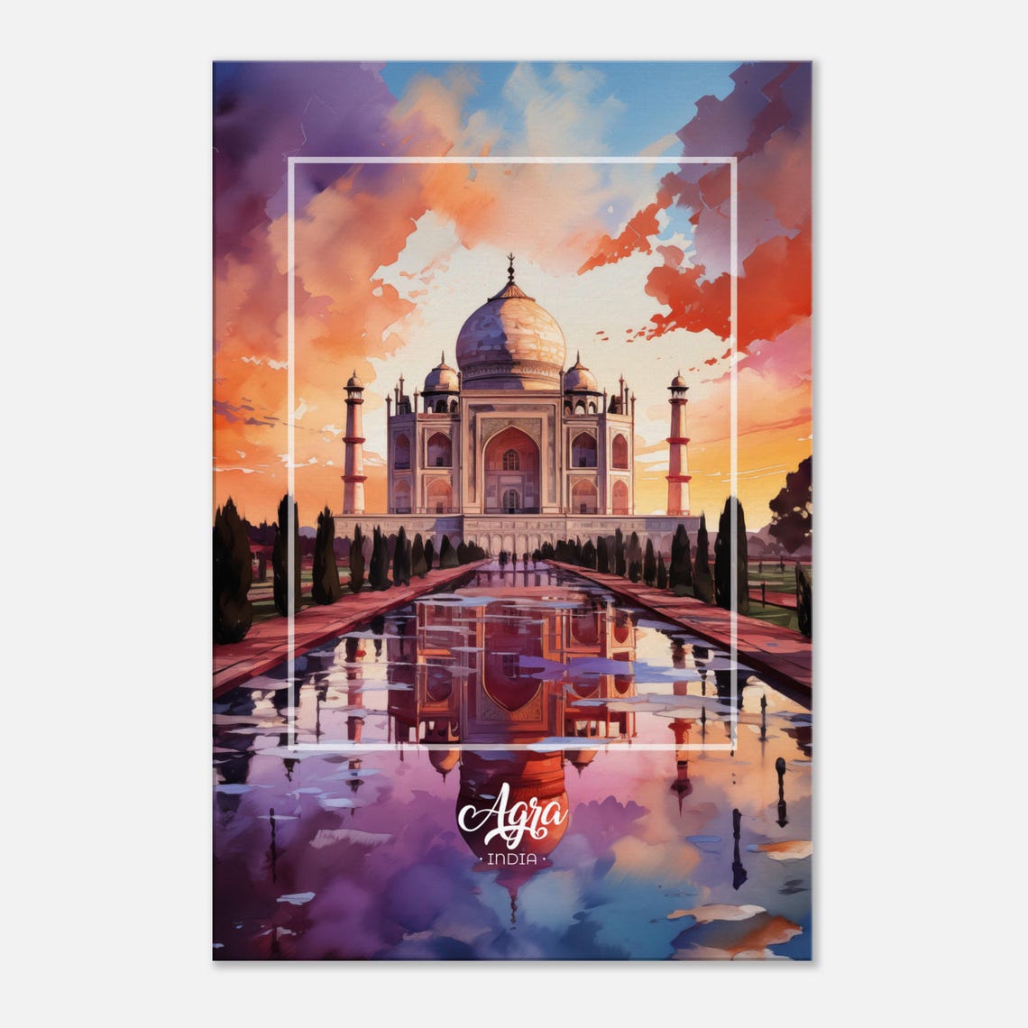 Agra Taj Mahal Wall Art On Beautiful Place Poster Indian Home Decor