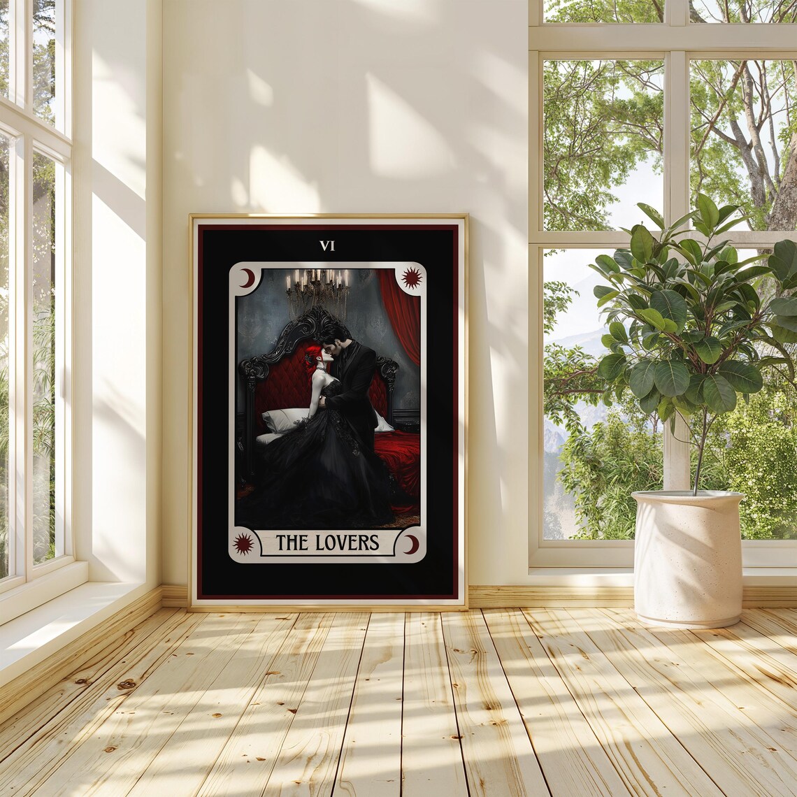 Dark Romance Vampire Lovers Tarot, Gothic Bedroom Art - Image 3