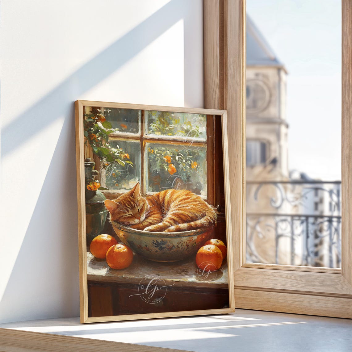 Cat Sleeping In A Bowl, Vintage Cat Art Print - Image 4