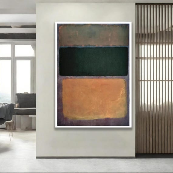 Abstract Color Field Canvas Art Minimalist Rothko Style Framed Print