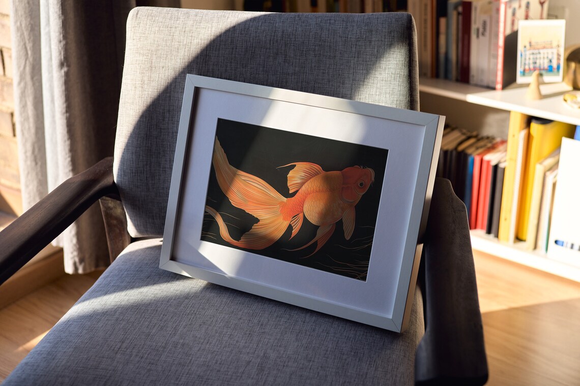 Goldfish Poster, Dark Academia Illustration - Image 3