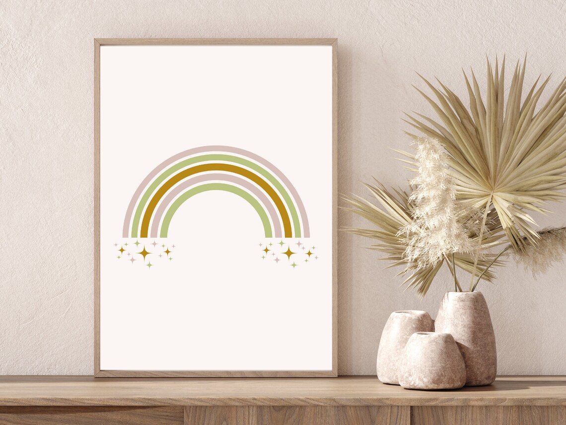 Rainbow Print, St Patricks Day Boho Kids Room Art Print - Image 4