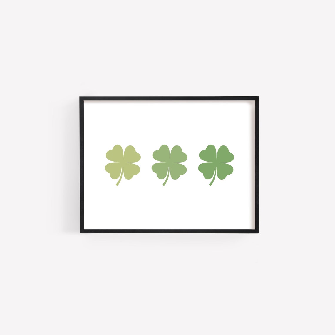 Simple Green Shamrock Trio Minimal Modern St Patricks Wall Art - Image 2