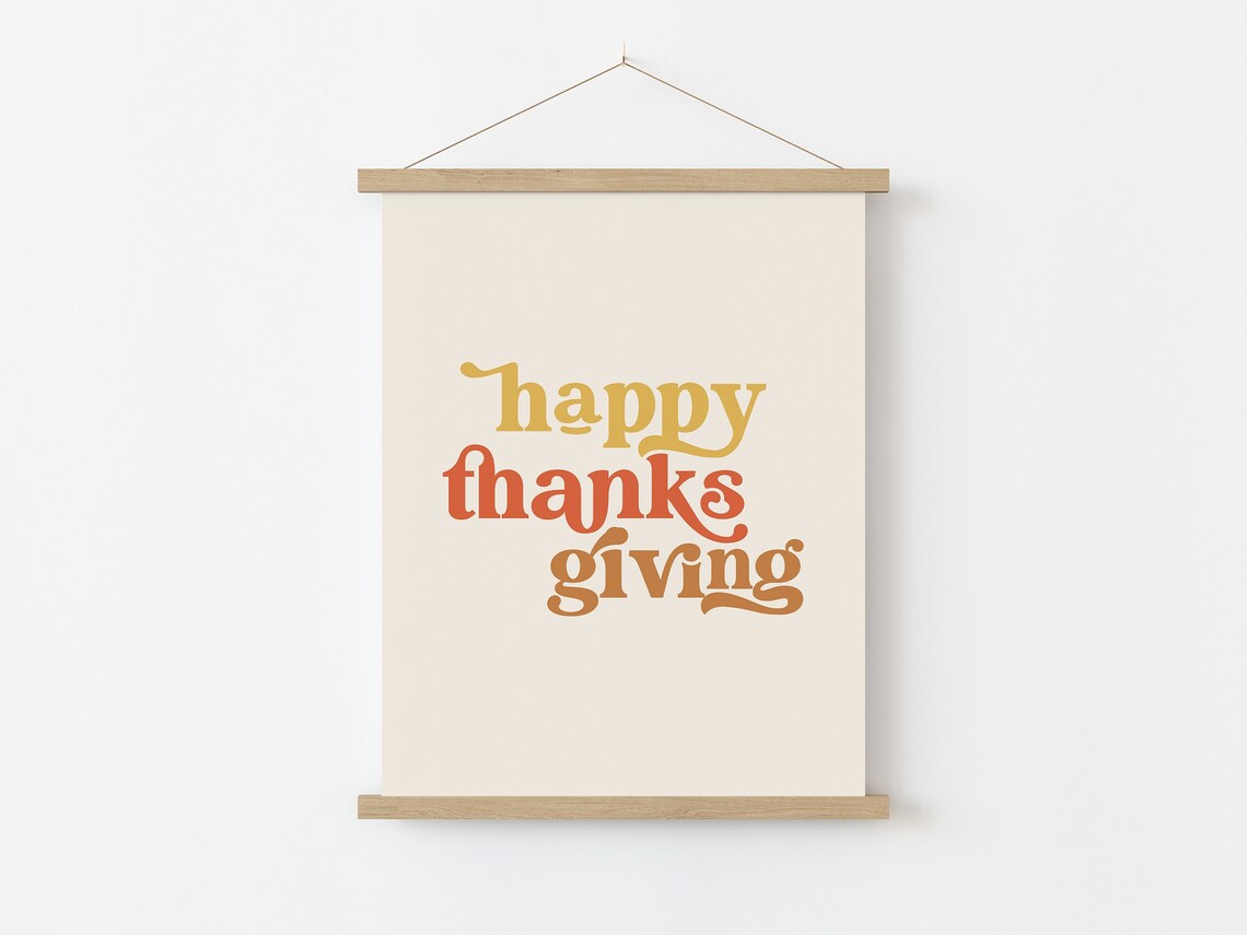 Happy Thanksgiving Retro Thanksgiving Art Print - Image 4
