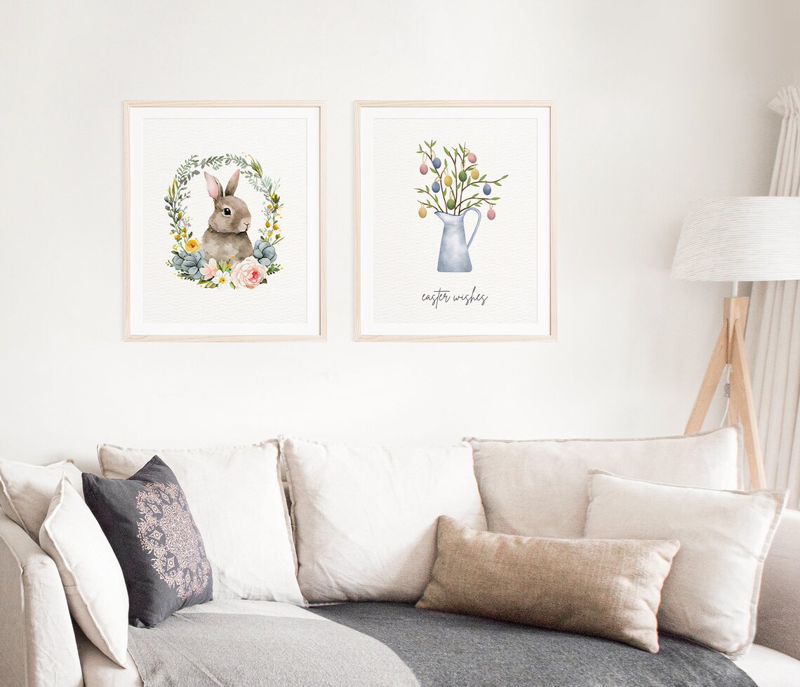Easter Wishes Spring Watercolor Farmhouse Art Print - Image 2