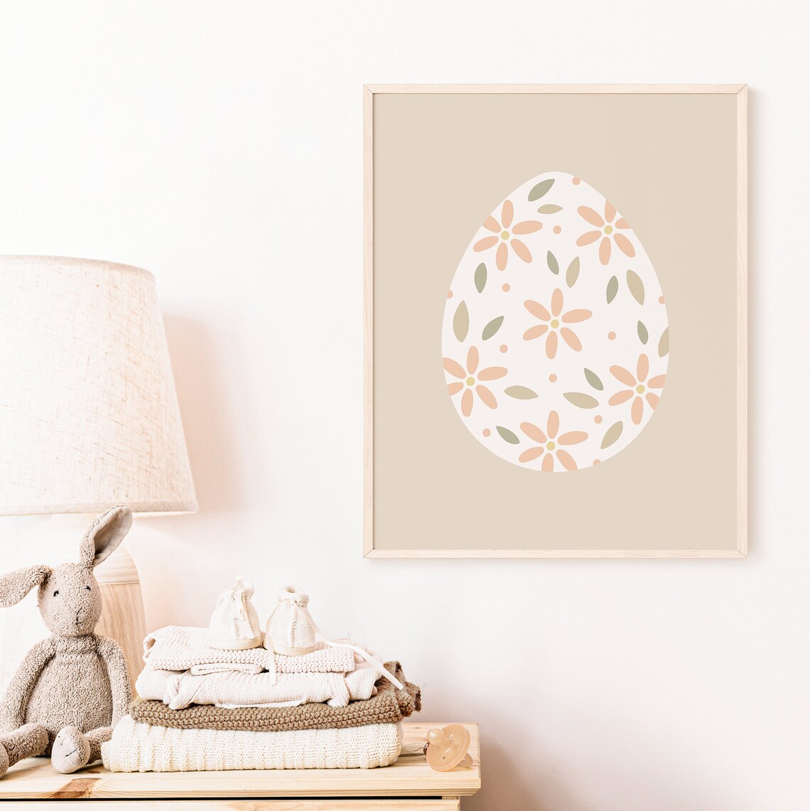 Floral Easter Egg Boho Easter Decor Art Print - Image 5