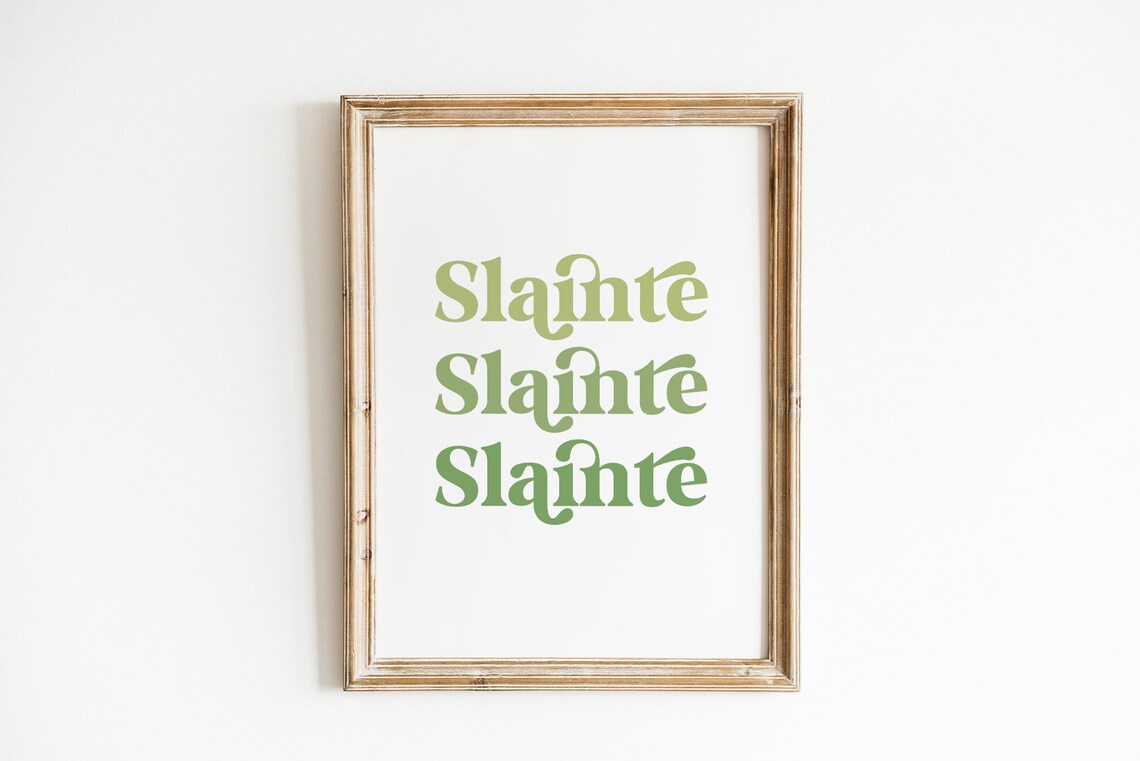 Slainte St Patricks Day Art Print, Boho Decor - Image 2