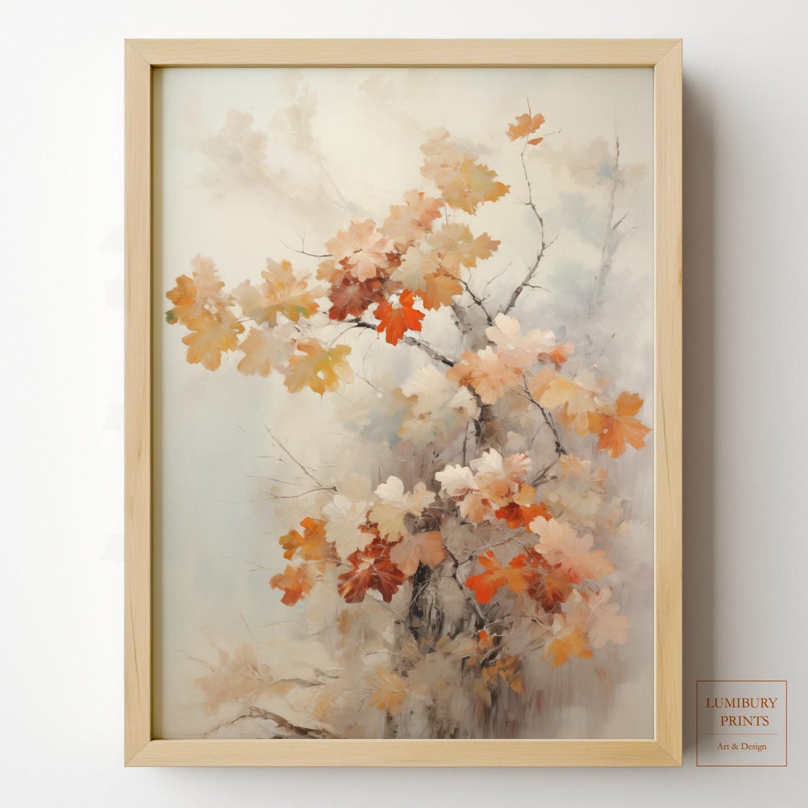 Maple Leaf Wall Art Fall Vintage Botanical Print Foliage Decor Autumn Instant