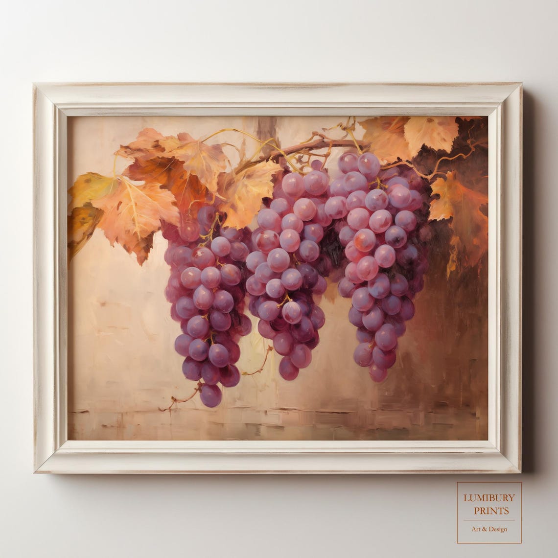 Abundant Purple Grape Clusters Sunlit Vineyard Harvest Poster