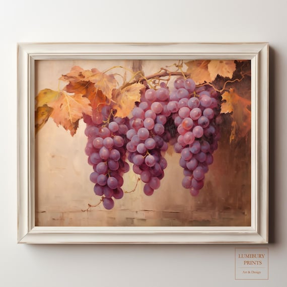 Abundant Purple Grape Clusters Sunlit Vineyard Harvest Poster