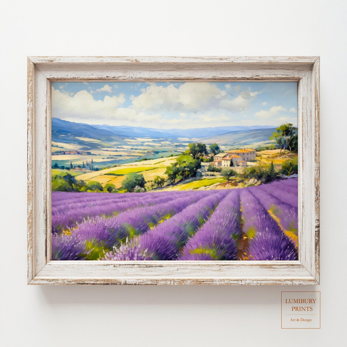 Lavender Field Countryside Villa French Provence Landscape Poster