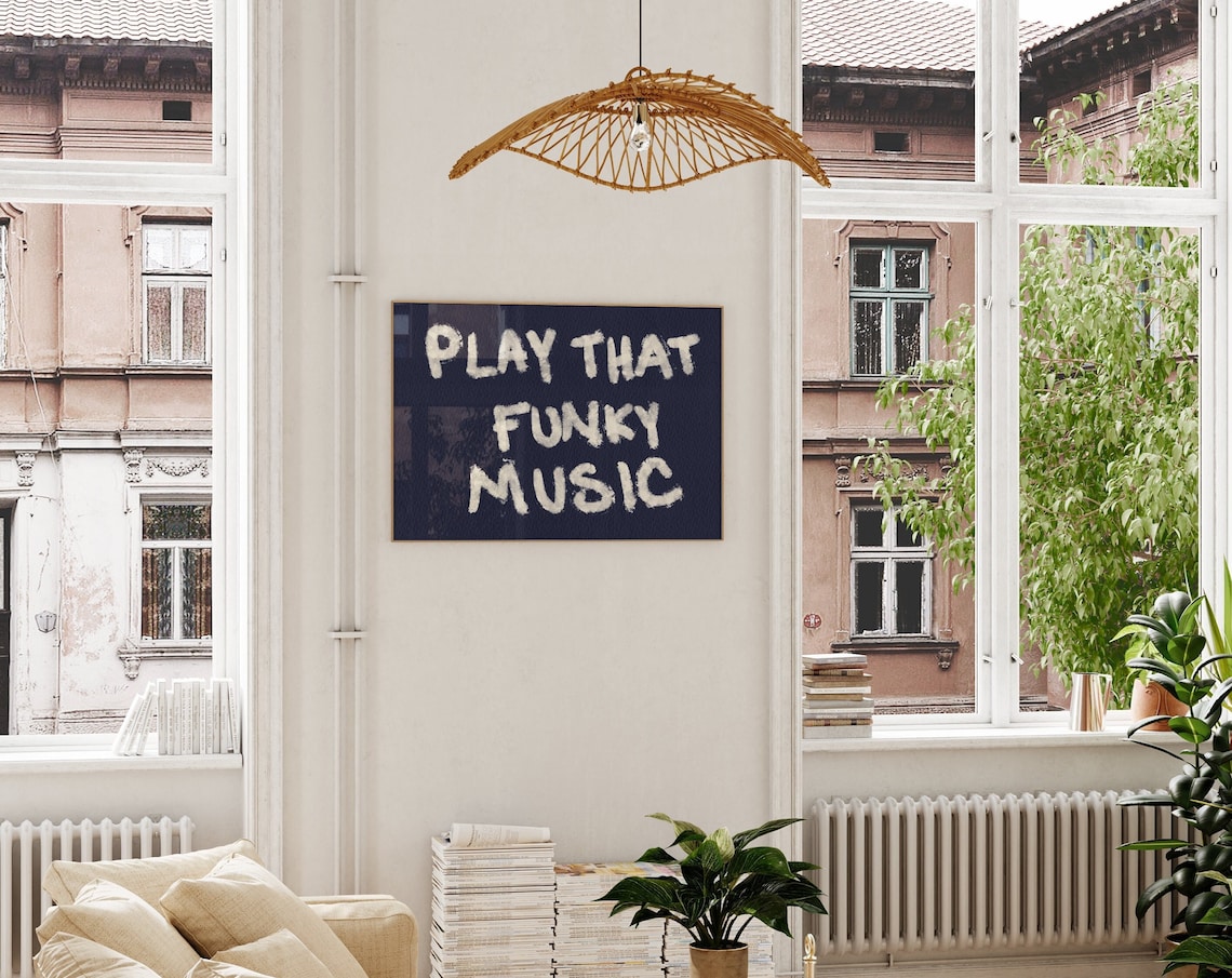 Play That Funky Music Retro Vintage Music Poster