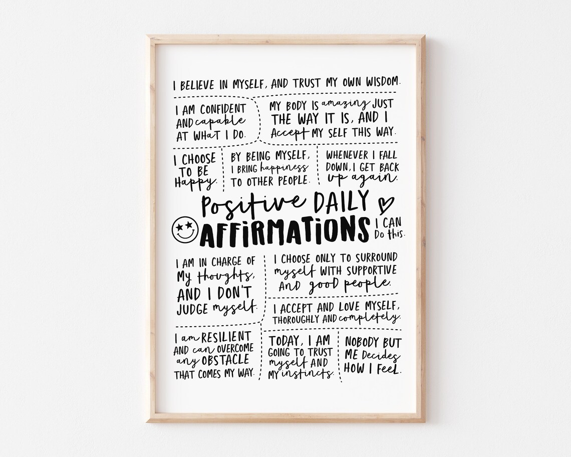 Positive Daily Affirmations Motivational Quote Poster