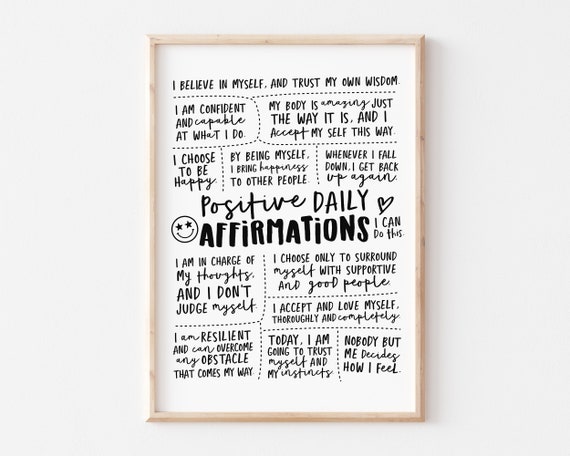 Positive Daily Affirmations Motivational Quote Poster