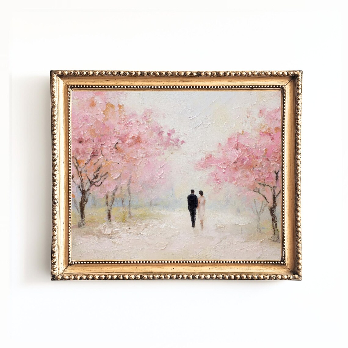 Cherry Blossom Wedding Art Print, Romantic Couple
