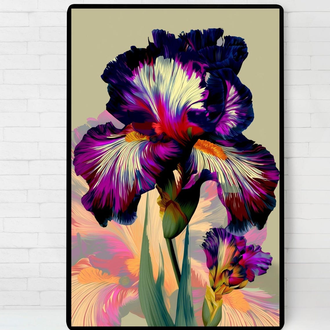 Captivating Iris Flower Art Posterprintable Wall Instant