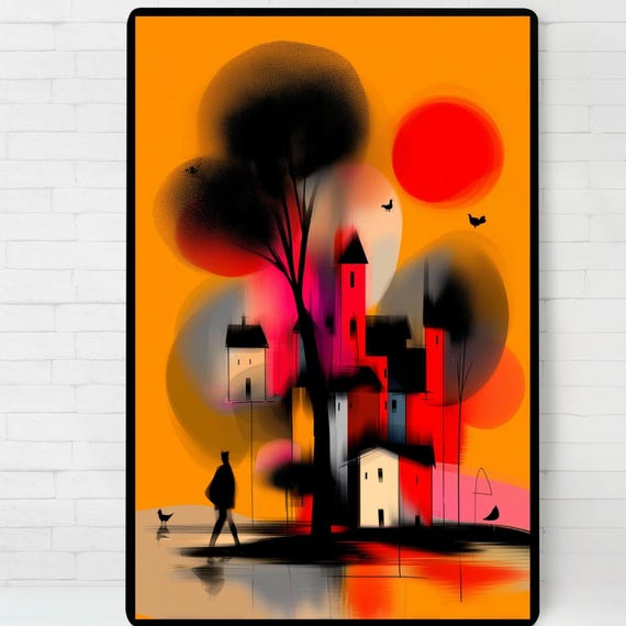 Colorful City Silhouette Modern Urban Landscape Pdf Files