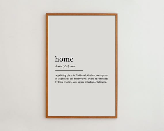 Home Definition Black and White Wall Art Print