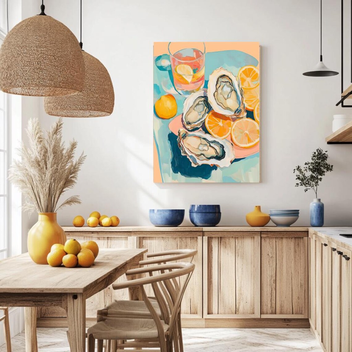Oyster Kitchen Art Print, Coastal Seafood Decor - Image 2