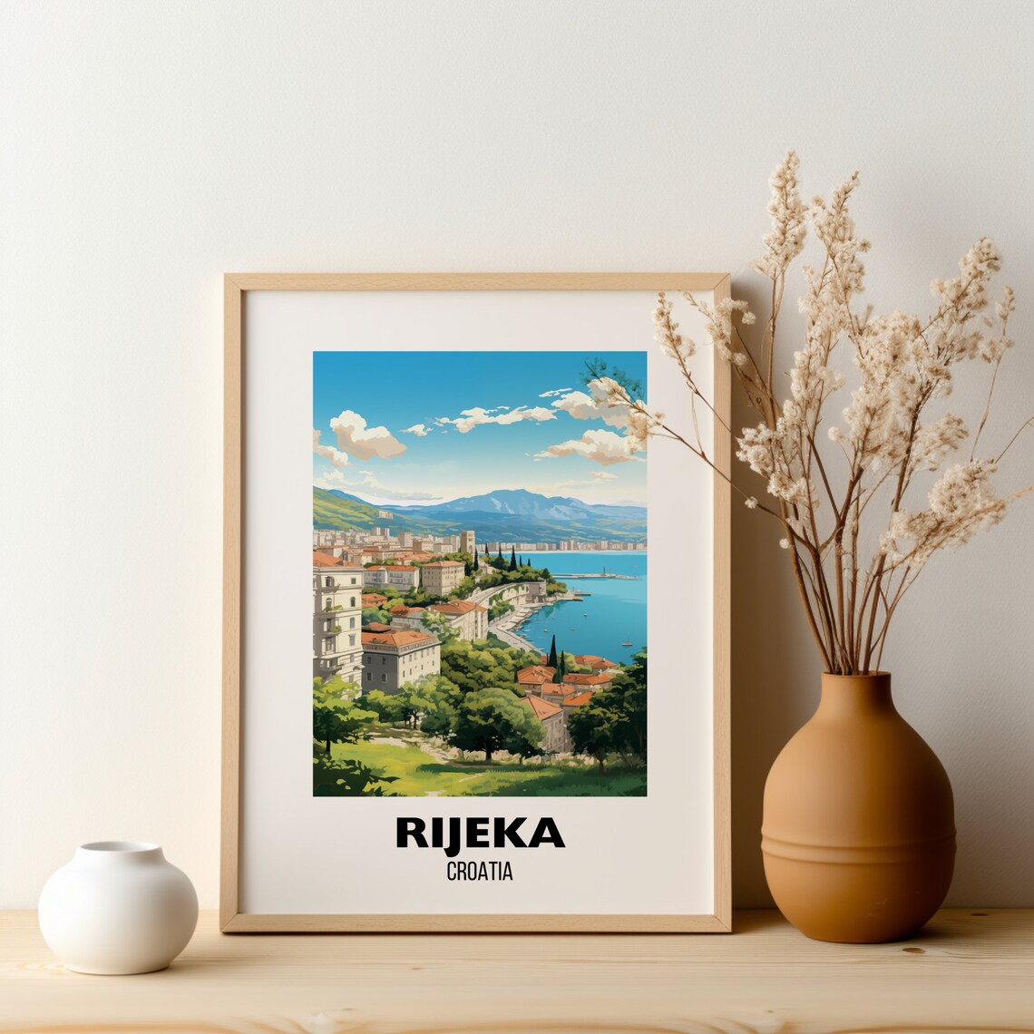 Rijeka Travel Poster Wall Art Rijeka City Print Croatia Travel Gift Croatia Poster Rijeka Gift Wedding Gift Rijeka - Image 2