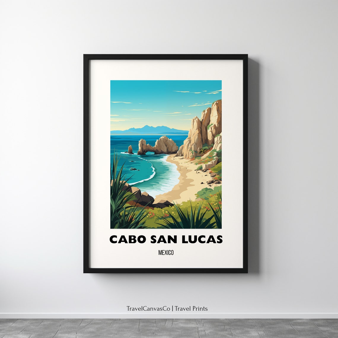 Cabo San Lucas Mexico El Arco Rocky Beach Coast Travel Poster