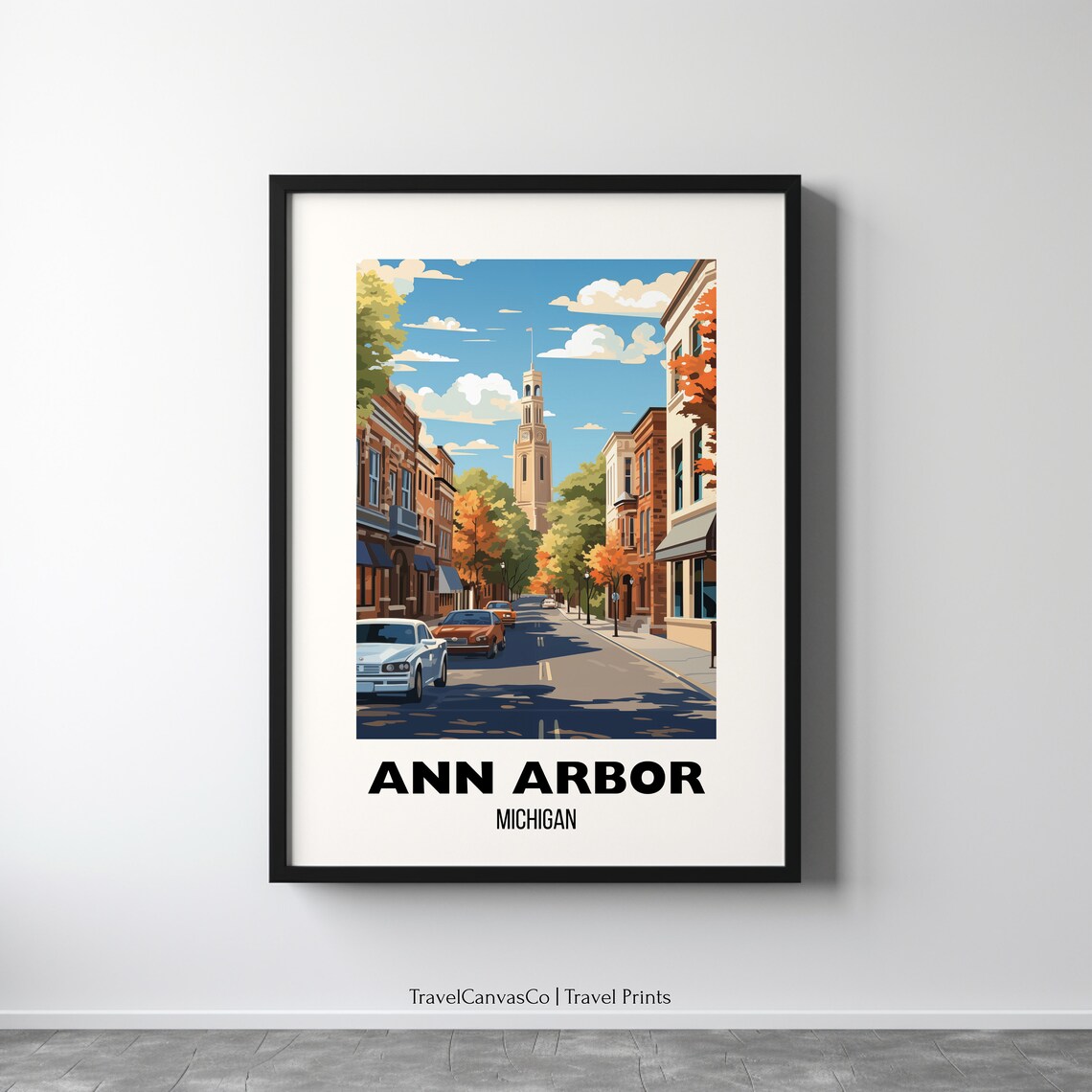 Ann Arbor Travel Poster, Michigan City Art Print