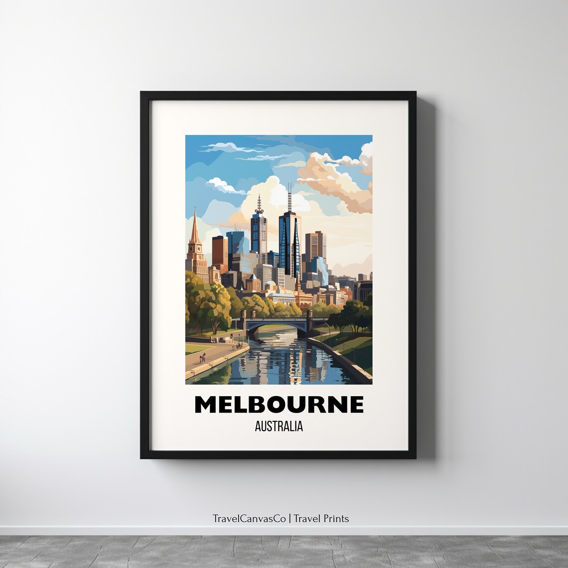 Melbourne Travel Poster, Australia City Art Print