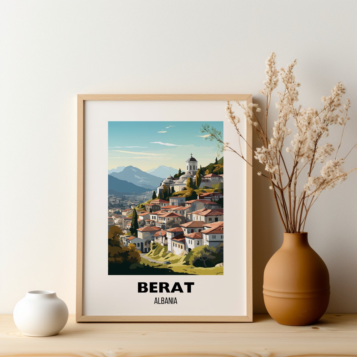 Berat Albania Old Town Hillside Church UNESCO Village Poster - Image 2