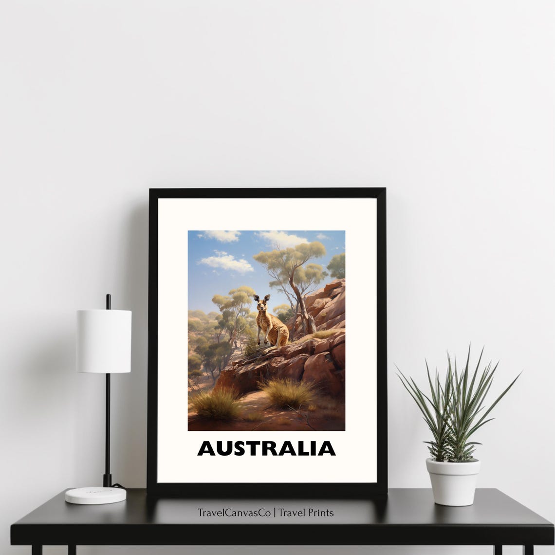 Australia Kangaroo Red Rock Outback Wildlife Nature Travel Poster - Image 3