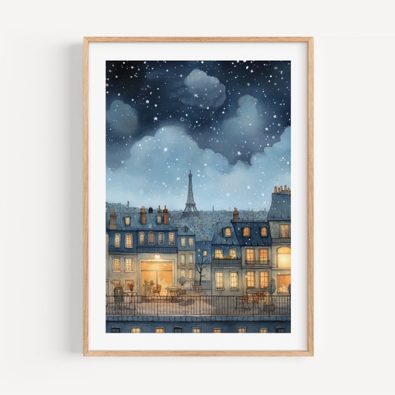 Paris Modern Watercolor Travel Art Print