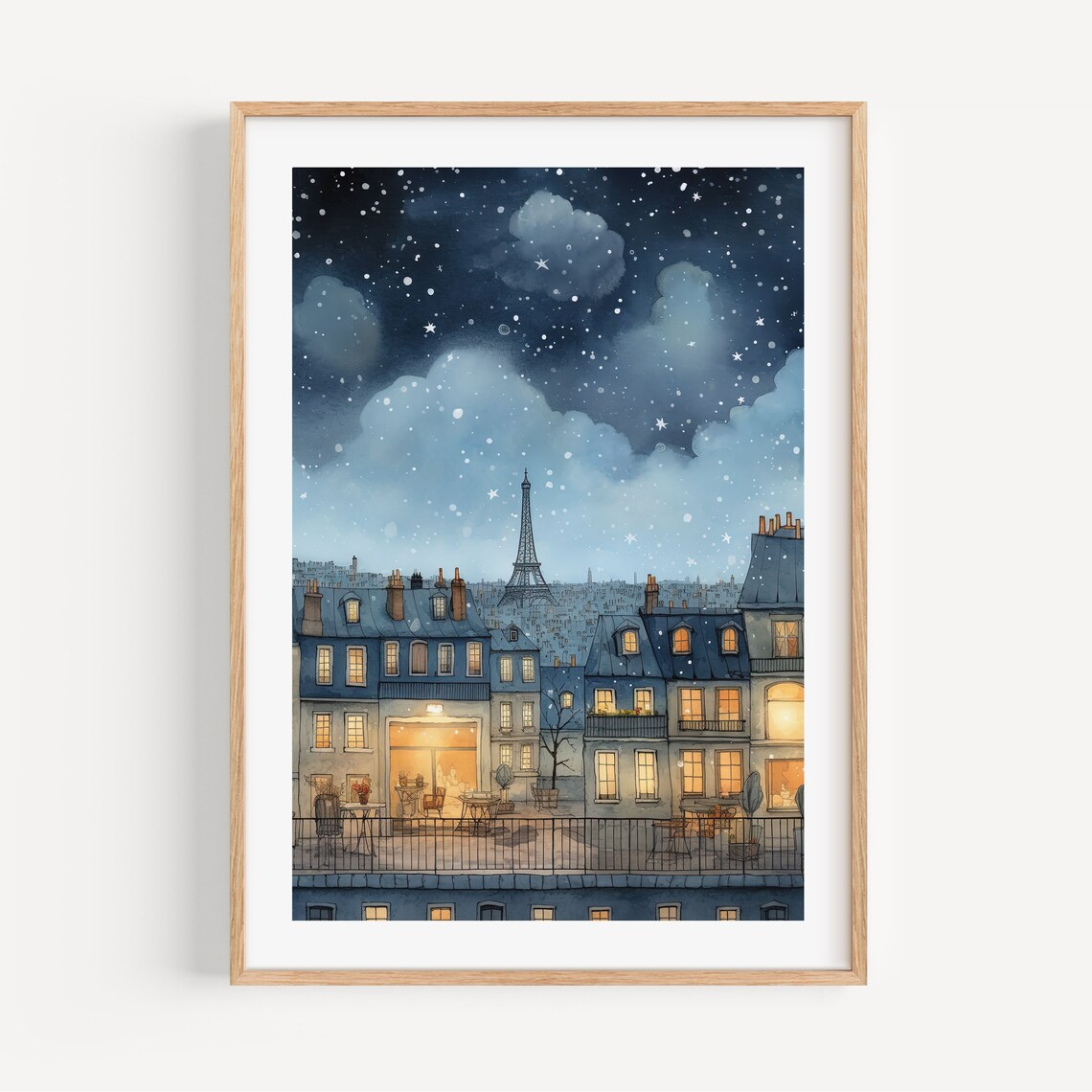 Paris Modern Watercolor Travel Art Print